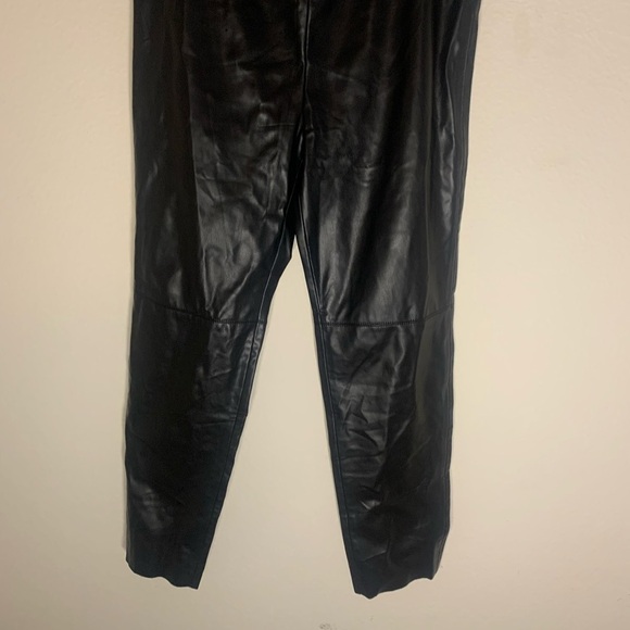 Zara women’s NWT Vegan Faux Leather Leggings pants black NWOT - Picture 3 of 9